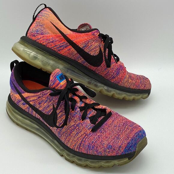 Nike Shoes Mens 11.5 Multicolor Flyknit Air Max Sneakers Preppy Gym Streetwear